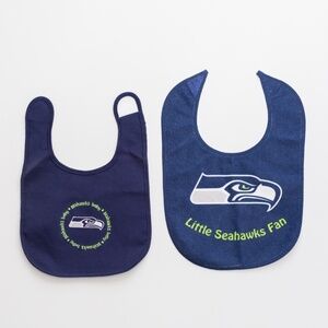 Set of 2 Seahawks Baby Bibs